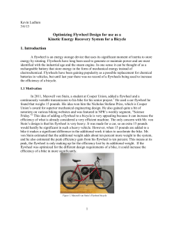 Optimizing Flywheel Design for use as a Kinetic