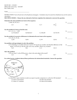 MATH 100 -- Exam 1.tst - Millersville University