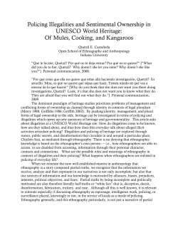 Policing Illegalities and Sentimental Ownership in UNESCO World