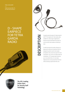 D - SHAPE EARPIECE FOR TETRA GARDA RADIO