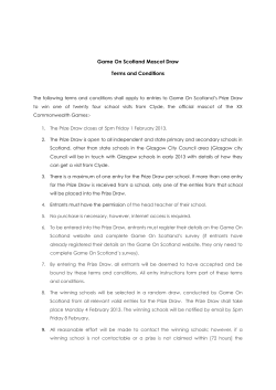 Game On Scotland Mascot Draw Terms and Conditions