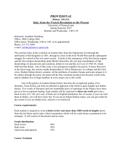 HIST 318 - University of Pennsylvania