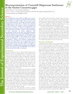 Bioconcentration of Corexit® Dispersant Surfactant in the Oyster