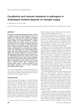 Constitutive and induced resistance to
