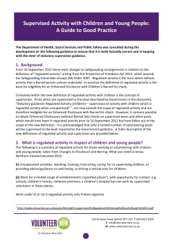 Supervised Activity with Children and Young People
