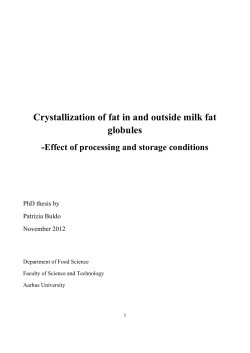 Crystallization of fat in and outside milk fat globules