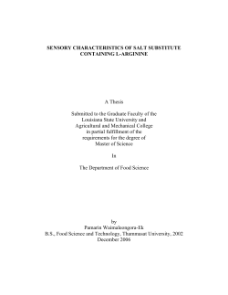 SENSORY CHARACTERISTICS OF SALT SUBSTITUTE