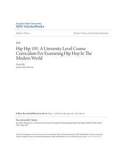 A University Level Course Curriculum For Examining Hip Hop In The