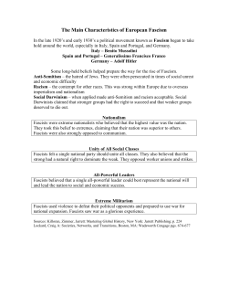 The Main Characteristics of European Fascism
