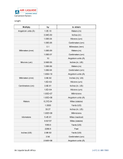 Air Liquide South Africa (+27) 11 389 7000 Conversion factors Length