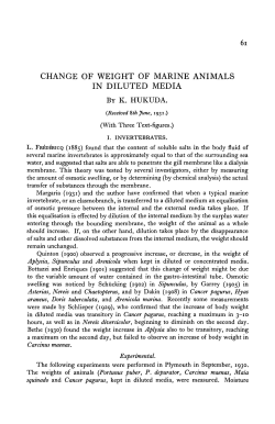 CHANGE OF WEIGHT OF MARINE ANIMALS IN DILUTED MEDIA
