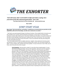 the exhorter - Palmer Road Church of Christ