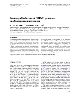 Framing of Influenza A (H1N1) pandemic in a