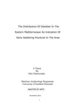 The Distribution Of Obsidian In The Eastern Mediterranean As