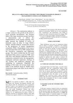 Abstract&mdash; The construction industry is a major catalyst to the growth