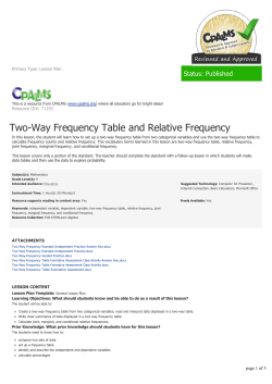 Two-Way Frequency Table and Relative Frequency