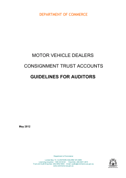 motor vehicle dealers consignment trust accounts guidelines for