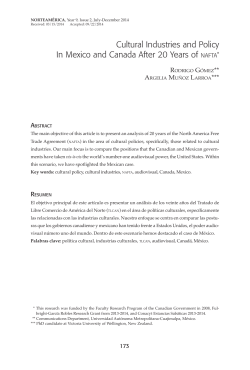 Cultural Industries and Policy In Mexico and