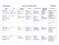 Fourth Grade Theme 4: Problem Solvers 2010-2011