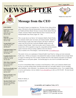 NEWSLETTER - Community Health of South Florida
