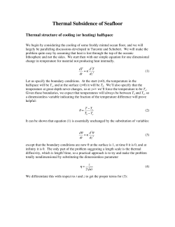 Thermal Subsidence of Seafloor