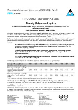 Produktinformation Dichtereferenzfl&uuml;sssigkeiten