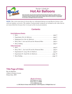 Hot Air Balloons - What is Rock