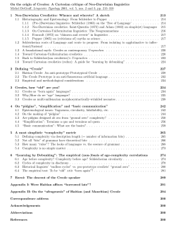 On the origin of Creoles: A Cartesian critique of Neo