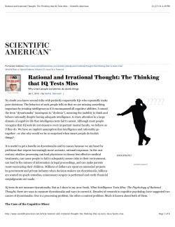 Rational and Irrational Thought: The Thinking that