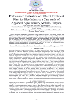 Performance Evaluation of Effluent Treatment Plant for Rice