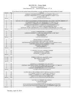 MATH130 &ndash; Finite Math