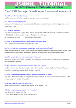 Class 9 CBSE Test paper Solved Chapter 3: Atoms