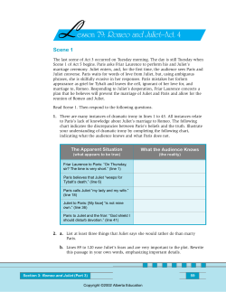Lesson 79: Romeo and Juliet&ndash;Act 4