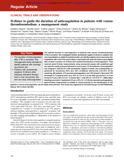 D-dimer to guide the duration of anticoagulation in patients with