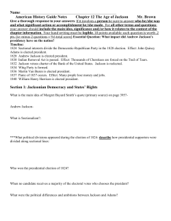 American History Guide Notes Chapter 12 The Age of Jackson Mr