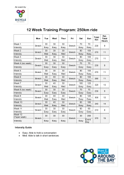 12 Week Training Program: 250km ride