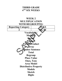 THIRD GRADE 4TH SIX WEEKS WEEK 2 MULTIPLICATION WITH
