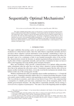 Sequentially Optimal Mechanisms