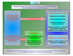 Political parties play a key role in government and provide