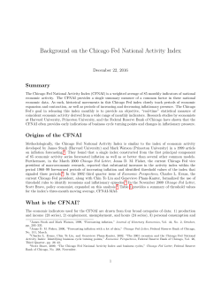 Background on the Chicago Fed National Activity Index