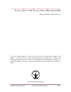 TOOL KIT FOR TEACHING BEGINNERS