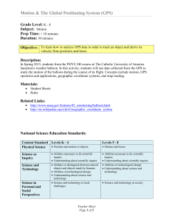 Motion Weather Balloon Activity - The Catholic University of America