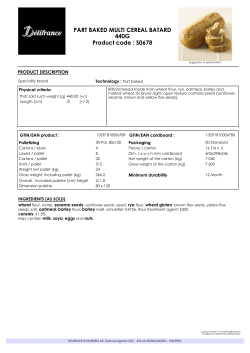 PART BAKED MULTI CEREAL BATARD 440G Product code : S0678