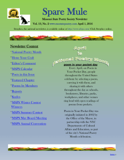 Spare Mule - Missouri State Poetry Society