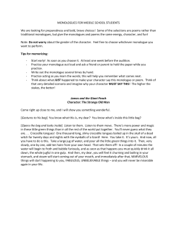 monologues document - Solomon Schechter School of Westchester