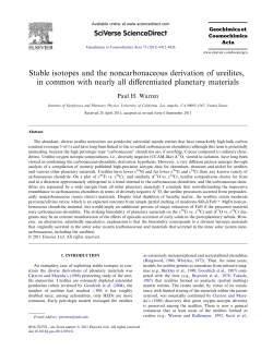 Stable isotopes and the noncarbonaceous derivation of ureilites, in