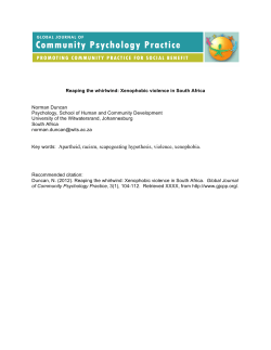 Key words: Apartheid, racism, scapegoating hypothesis, violence