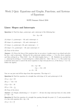 SGPE Summer School 2016: Quiz 2 Answers