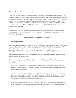 Room Rep Guidelines - Roosevelt Elementary PTA