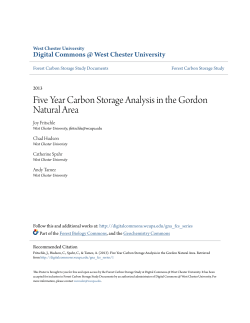 Five Year Carbon Storage Analysis in the Gordon Natural Area